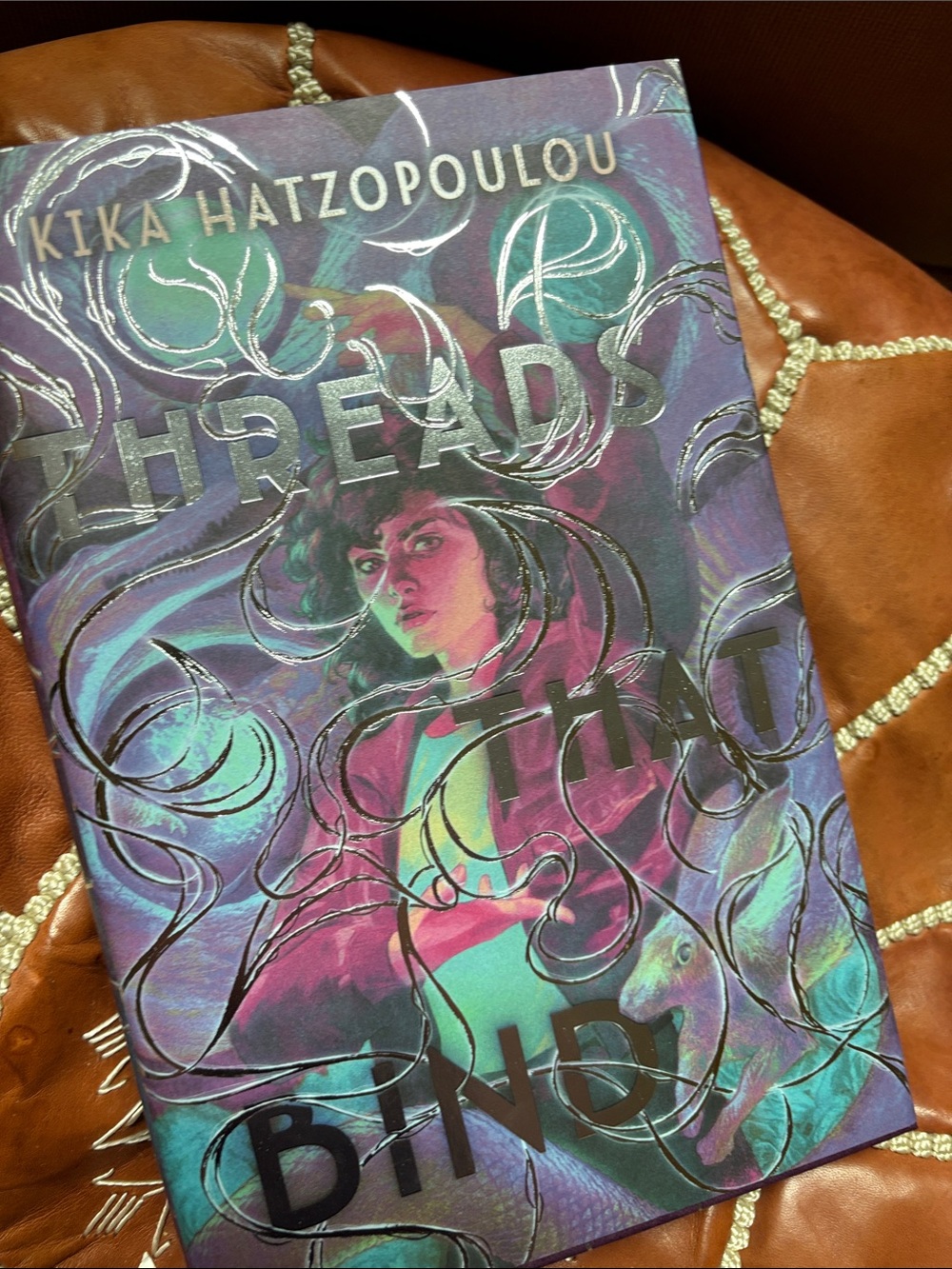 Kika Hatzopoulou 'Threads' Illustrated Art Print - Purple & Teal